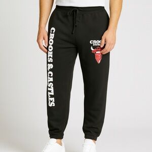 5X Mens Brand New Crooks & Castles Black Jogger Pants
